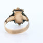 Victorian Cameo carved shell 10k signet ring. Antique 10k Rose gold Signet ring (st57)