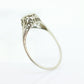 18k Art Deco Diamond ring. 18k White Gold Filigree Ring.st150