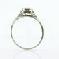 18k Art Deco Diamond ring. 18k White Gold Filigree Ring.st150