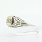 18k Art Deco Diamond ring. 18k White Gold Filigree Ring.st150