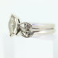14k Marquise Diamond (0.48ctw) Wedding set. 14k white gold Bridal Set with a diamond. st403