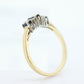 10k Blue Sapphire Three stone diamond ring. 10k Sapphire diamond ring st74