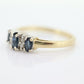 10k Blue Sapphire Three stone diamond ring. 10k Sapphire diamond ring st74