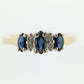 10k Blue Sapphire Three stone diamond ring. 10k Sapphire diamond ring st74