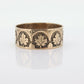Antique 10k Wide Cigar Embossed band. Antique Cigar Rose Gold Vintage Embossed Maple Oak Leaf design. 7mm sz7.75 st(121)