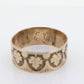 Antique 10k Wide Cigar Embossed band. Antique Cigar Rose Gold Vintage Embossed Maple Oak Leaf design. 7mm sz7.75 st(121)