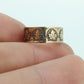 Antique 10k Wide Cigar Embossed band. Antique Cigar Rose Gold Vintage Embossed Maple Oak Leaf design. 7mm sz7.75 st(121)