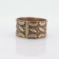10k Antique Wide Victorian Cigar band. 10k Rose Gold Antique Embossed Flower Leaf design. 10mm sz7.5 st(132)