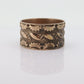 10k Antique Wide Victorian Cigar band. 10k Rose Gold Antique Embossed Flower Leaf design. 10mm sz7.5 st(132)