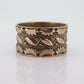 10k Antique Wide Victorian Cigar band. 10k Rose Gold Antique Embossed Flower Leaf design. 10mm sz7.5 st(132)