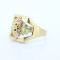 Black Hills Gold Ring. Heavy 10k Vintage Black Hills Gold Mens Statement Ring. sz 12 stock (103/50)