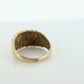 10k Wide X Embossed Ornate dome band.  Vintage Textured Embossed design. 10mm sz7 st(97/75)