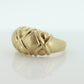 10k Wide X Embossed Ornate dome band.  Vintage Textured Embossed design. 10mm sz7 st(97/75)