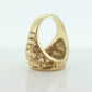 14k Gold BAMBOO ring with a 1985 Panda 1/20 999 Fine 24k Gold Coin Bamboo bezel set. st(414/11)