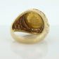 14k Gold BAMBOO ring with a 1985 Panda 1/20 999 Fine 24k Gold Coin Bamboo bezel set. st(414/11)