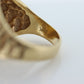 14k Gold BAMBOO ring with a 1985 Panda 1/20 999 Fine 24k Gold Coin Bamboo bezel set. st(414/11)