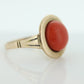 8k Large Round Orange CORAL ring. 8k Bubble Coral Cabochon bezel set Dome statement ring. St(47/15)