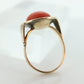 8k Large Round Orange CORAL ring. 8k Bubble Coral Cabochon bezel set Dome statement ring. St(47/15)