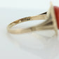 8k Large Round Orange CORAL ring. 8k Bubble Coral Cabochon bezel set Dome statement ring. St(47/15)