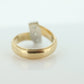 14K Bypass Diamond Ring. Channel Set Diamonds.  Always and Forever Toi et moi band. Yellow Gold ring. Sz7.5 st(138/11)