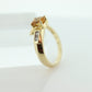 10k Citrine solitaire with Diamonds Ring. Citrine bypass statement ring. (st80/50)