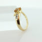 10k Citrine solitaire with Diamonds Ring. Citrine bypass statement ring. (st80/50)