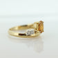 10k Citrine solitaire with Diamonds Ring. Citrine bypass statement ring. (st80/50)