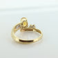 10k Citrine solitaire with Diamonds Ring. Citrine bypass statement ring. (st80/50)