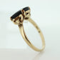 10k ONYX ring. Oval Onyx prong set victorian mourning ring. Scroll work shoulders. (st32/20)