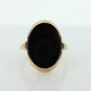 10k ONYX ring. Bezel set Slim  Oval Onyx signet ring. 1930s Vintage. Mourning ring. st(83/37)