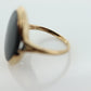 10k ONYX ring. Bezel set Slim  Oval Onyx signet ring. 1930s Vintage. Mourning ring. st(83/37)