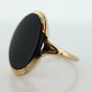 10k ONYX ring. Bezel set Slim  Oval Onyx signet ring. 1930s Vintage. Mourning ring. st(83/37)