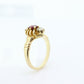 10k Victorian Claw Set RUBY and DIAMOND. Antique 10k Gold round garnet and diamond set solitaire. st(98)