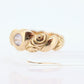 Antique Diamond Bezel Set Solitaire band. 14k Gold Diamond embossed Ring. Victorian Bezel set diamond. st(184) Sz7
