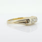 Art Deco Triple Twin Diamond ring. 18k White Gold Engraved Journey Trilogy Trio Ring. Three diamond band. st(127)