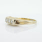 Art Deco Triple Twin Diamond ring. 18k White Gold Engraved Journey Trilogy Trio Ring. Three diamond band. st(127)