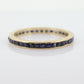 14k Gold BLUE Sapphire Full Eternity Thin Band. Thin Channel Set Princess Sapphire calibre cut Full Eternity band. st(110)