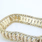 14k Wide Textured Bismark Bracelet. Italian Made 14k Yellow Gold Bracelet. High Polish bracelet 13.1g st(460)