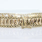 14k Wide Textured Bismark Bracelet. Italian Made 14k Yellow Gold Bracelet. High Polish bracelet 13.1g st(460)