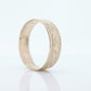 10k Wide Cigar band. Vintage Embossed flower floral design. 5.5mm sz9.5 st(161)
