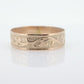 10k Wide Cigar band. Vintage Embossed flower floral design. 5.5mm sz9.5 st(161)