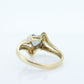 10k Mystic Topaz and Diamond ring. Mystic Topaz Heart faceted gem with Diamond accents. st(184)