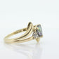 10k Mystic Topaz and Diamond ring. Mystic Topaz Heart faceted gem with Diamond accents. st(184)