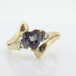 10k Mystic Topaz and Diamond ring. Mystic Topaz Heart faceted gem with Diamond accents. st(184)