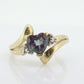 10k Mystic Topaz and Diamond ring. Mystic Topaz Heart faceted gem with Diamond accents. st(184)