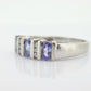14k Tanzanite Oval and Diamond Channel Anniversary ring. Channel set eternity band. Tanzanite diamond. st(98)