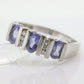 14k Tanzanite Oval and Diamond Channel Anniversary ring. Channel set eternity band. Tanzanite diamond. st(98)