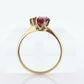 JR Wood 14K Garnet Twin Band. Vintage Jr Wood and Sons Garnet Victorian claw bypass ring. st(81)
