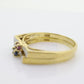 Vintage 18K Stacking rings. 18k Sapphire Ruby Marquise and diamond Thin band. Stacking Bands Rings. (st60)