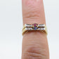 Vintage 18K Stacking rings. 18k Sapphire Ruby Marquise and diamond Thin band. Stacking Bands Rings. (st60)